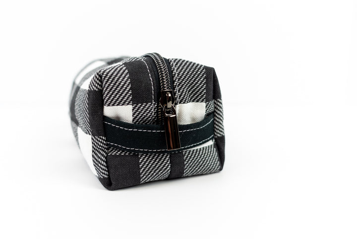 Medium Black & White Buffalo Check Boxy Bag