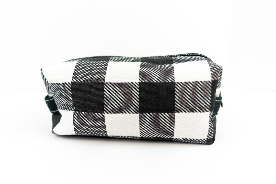 Medium Black & White Buffalo Check Boxy Bag
