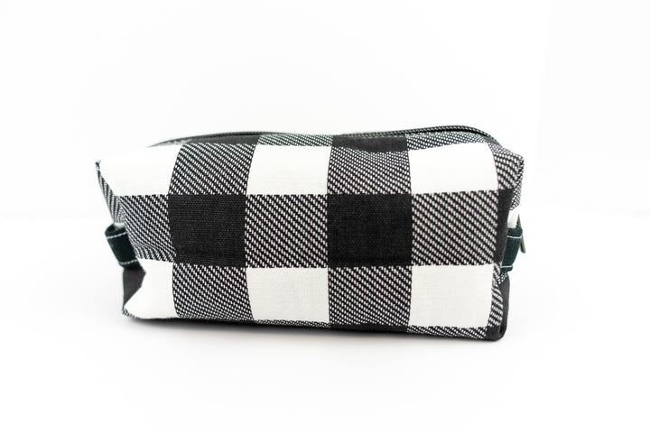 Medium Black & White Buffalo Check Boxy Bag