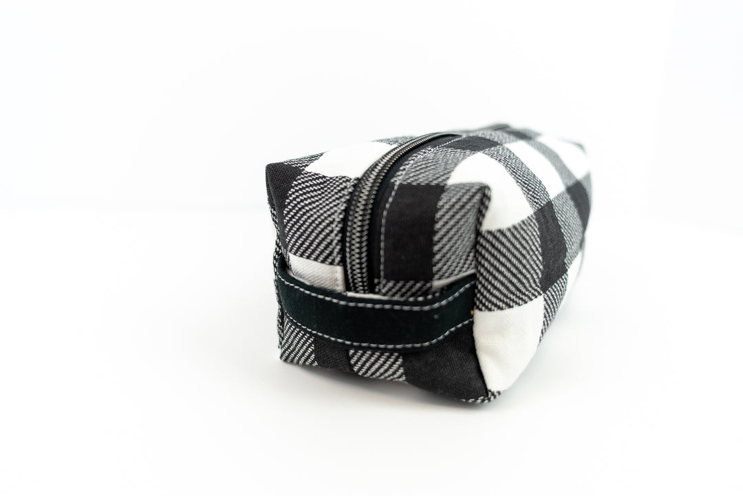 Medium Black & White Buffalo Check Boxy Bag