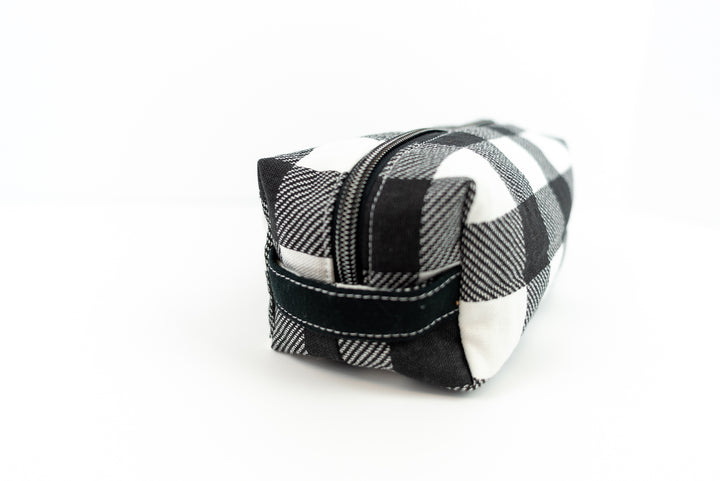 Medium Black & White Buffalo Check Boxy Bag
