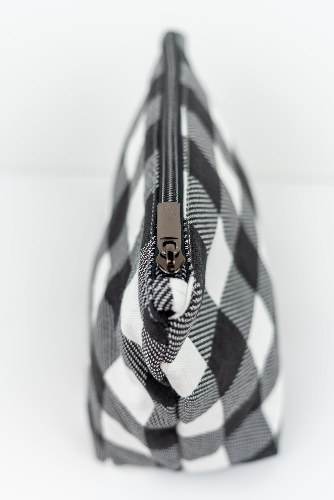 Medium Black & White Buffalo Check Wedge Bag