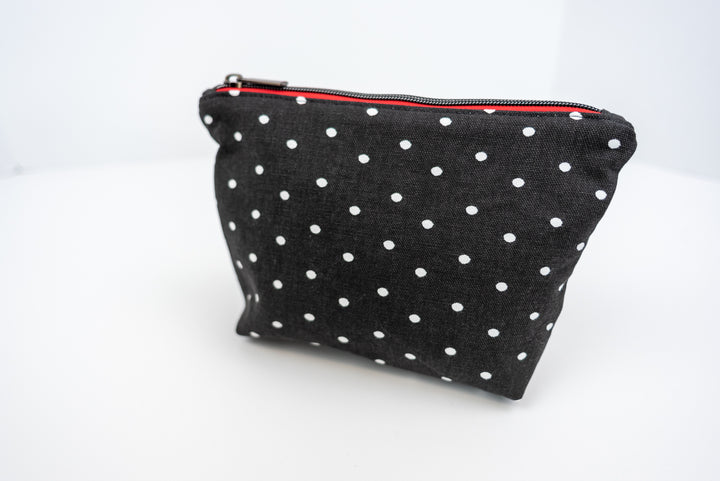 Medium Wedge Bag - Black & White Dots