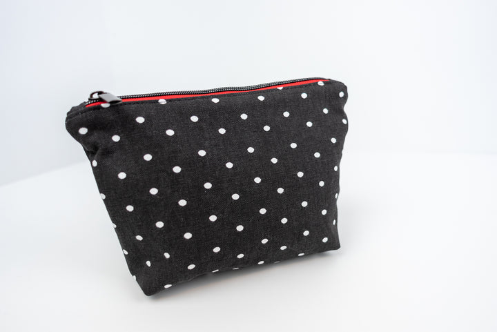 Medium Wedge Bag - Black & White Dots