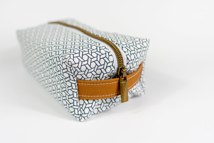 Medium Blue Geometric Boxy Bag