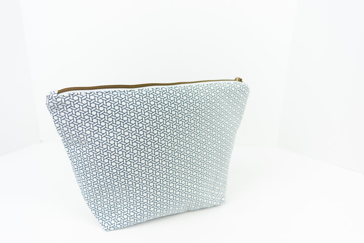 Large Wedge Bag - Blue Geometric