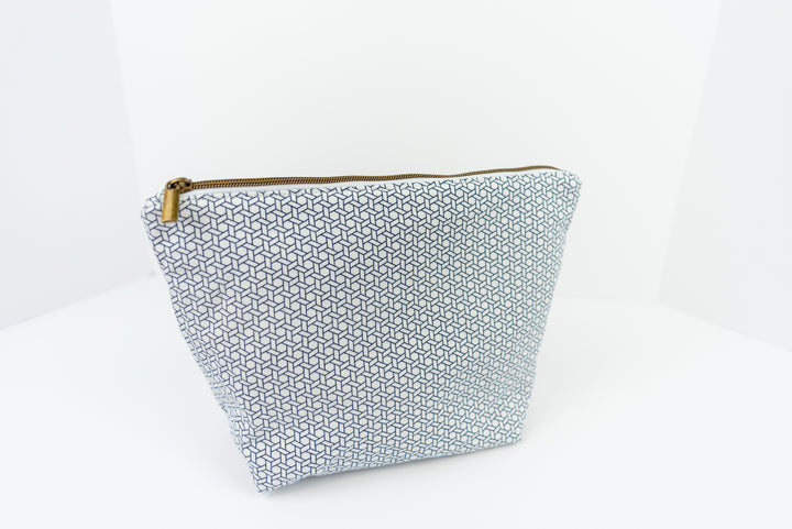 Large Wedge Bag - Blue Geometric