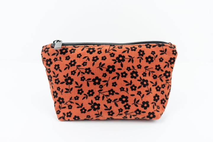 Extra Small Brown & Floral Corduroy Wedge Bag