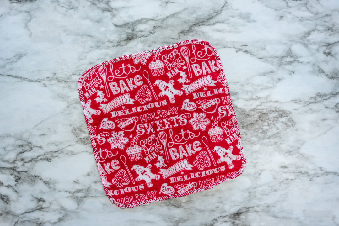 Christmas Reusable Cloth Wipes