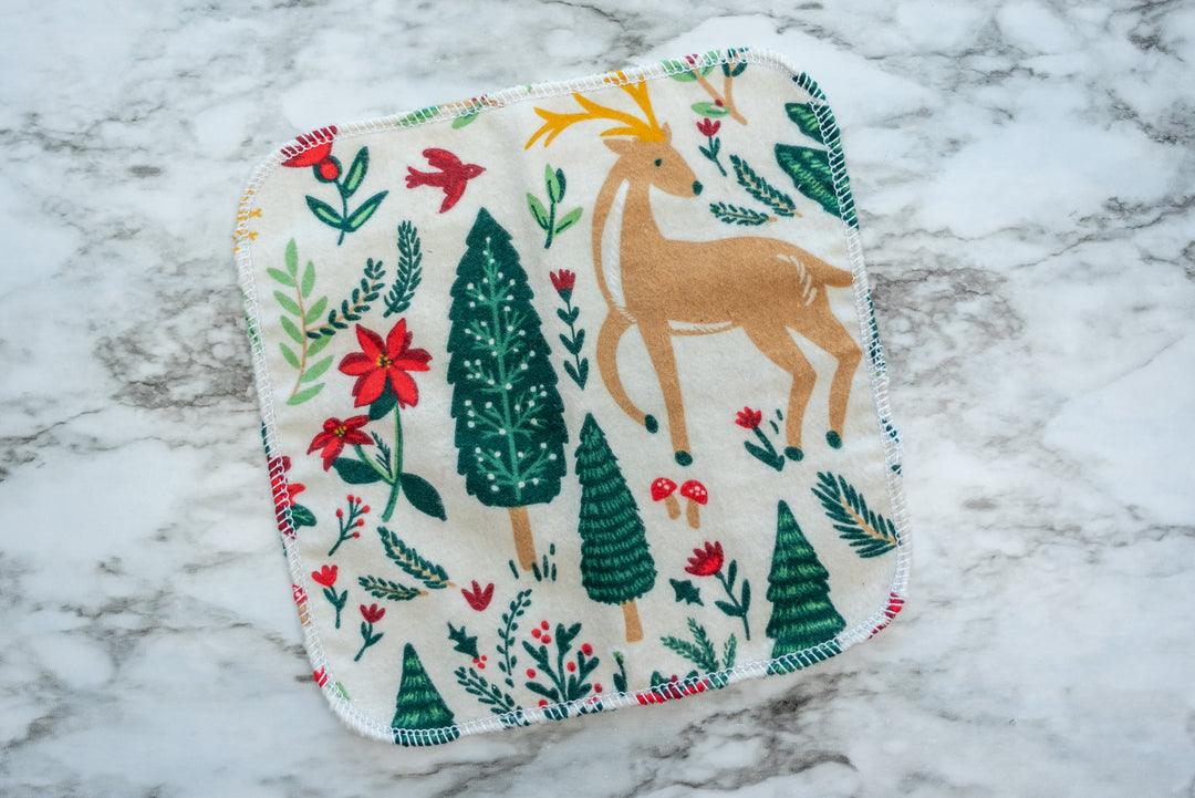 Christmas Reusable Cloth Wipes