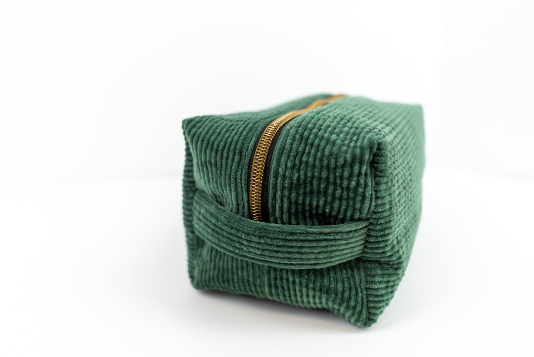 Large Forest Green Corduroy Boxy Bag