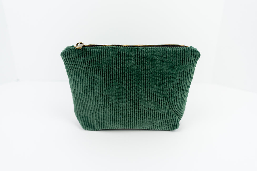 Small Forest Green Corduroy Wedge Bag