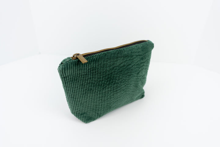 Small Forest Green Corduroy Wedge Bag
