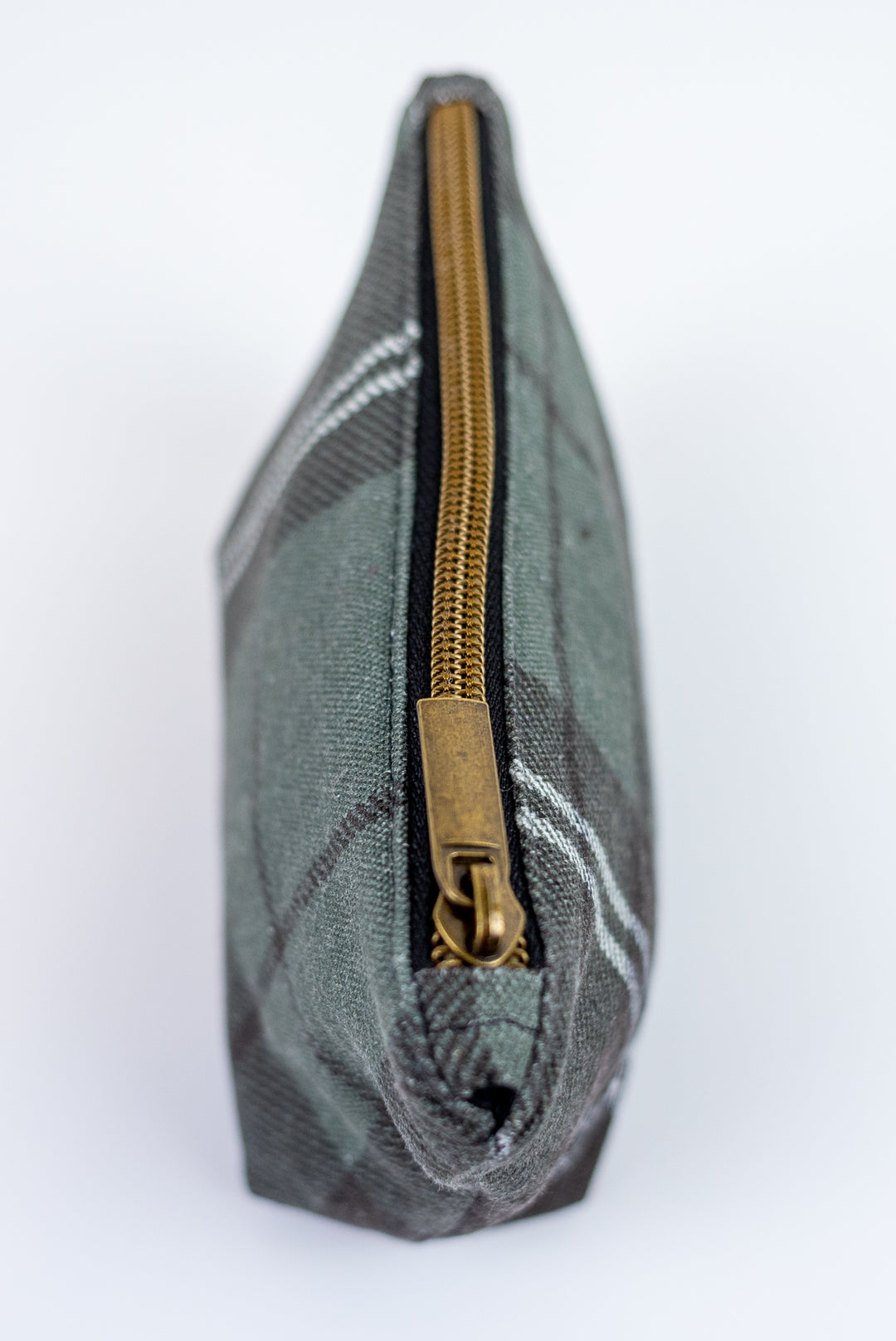 Extra Small Green & Black Plaid Wedge Bag