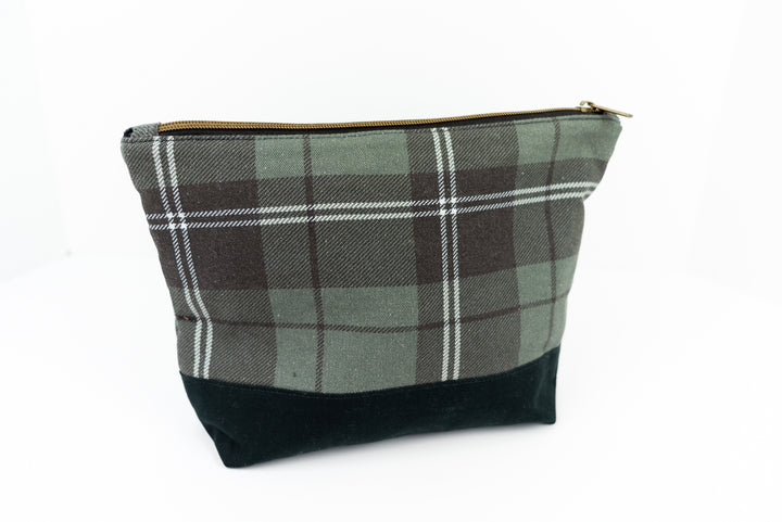 Large Wedge Bag - Green & Black Plaid