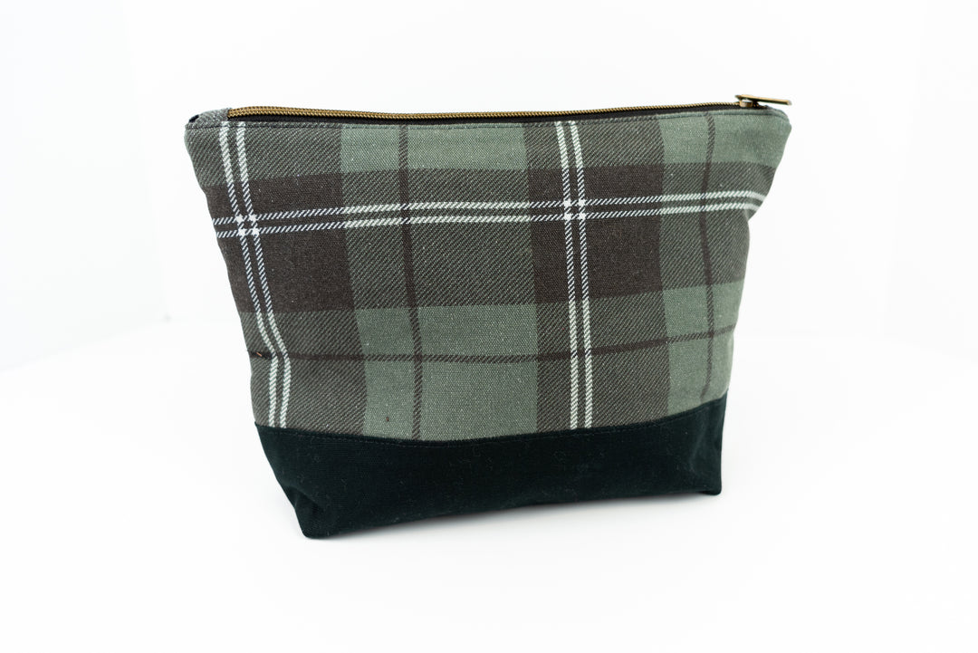 Medium Green & Black Plaid Wedge Bag