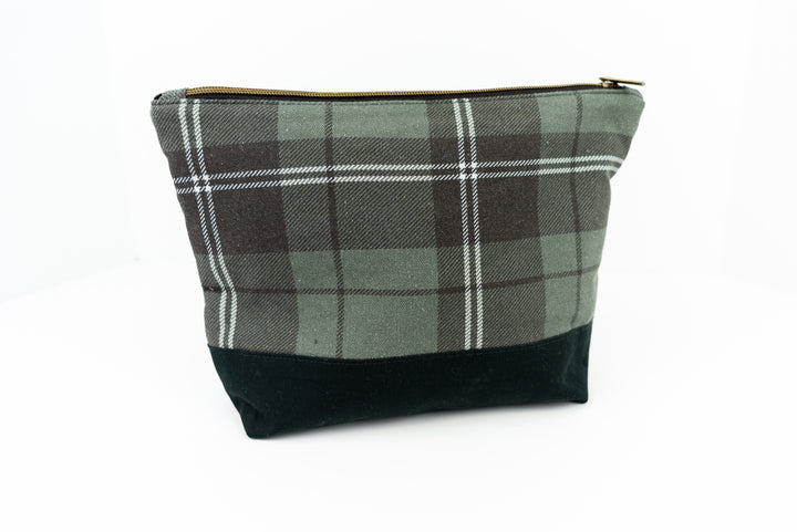 Large Wedge Bag - Green & Black Plaid