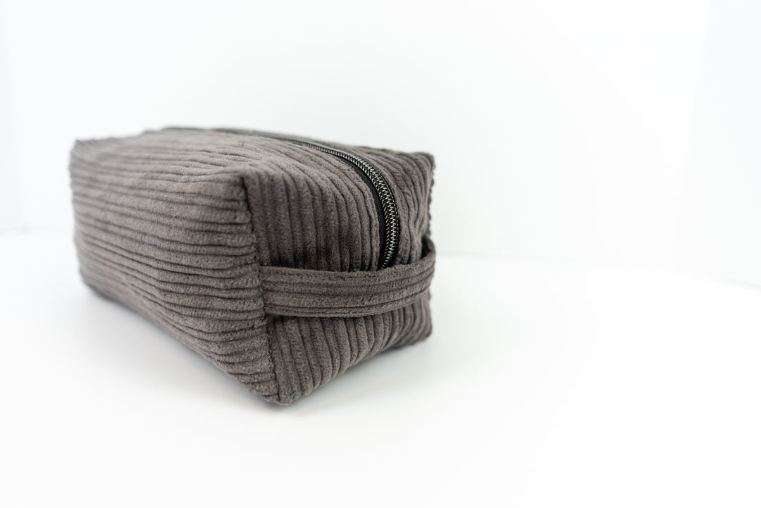 Large Grey Corduroy Boxy Bag
