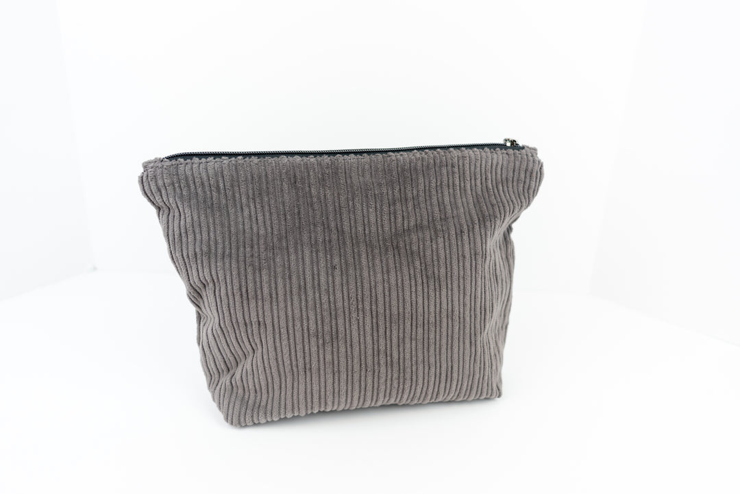 Large Wedge Bag - Grey Corduroy