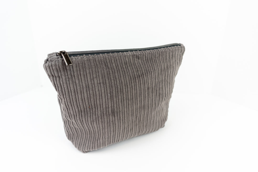 Large Wedge Bag - Grey Corduroy