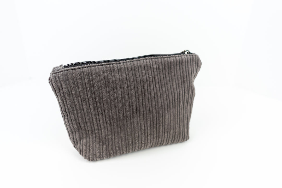 Small Grey Corduroy Wedge Bag