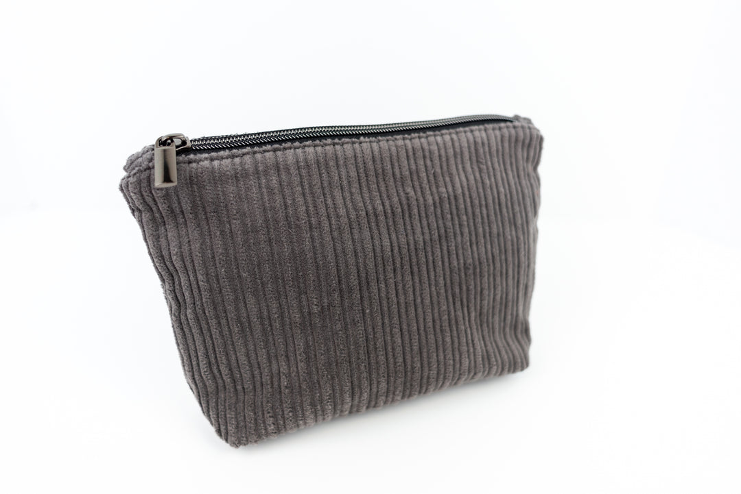 Small Grey Corduroy Wedge Bag