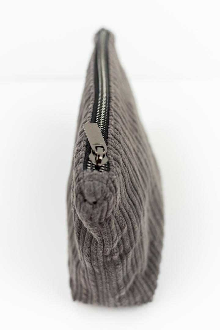 Small Grey Corduroy Wedge Bag
