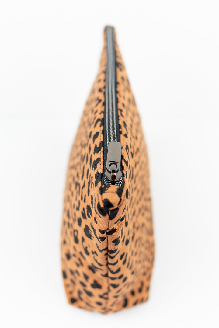 Medium Leopard Denim Wedge Bag