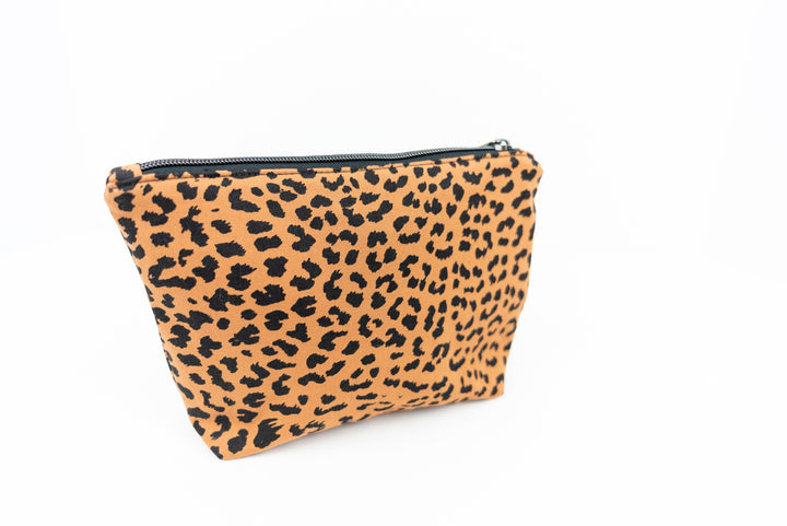 Small Leopard Denim Wedge Bag