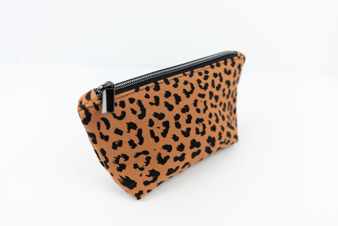 Extra Small Leopard Denim Wedge Bag