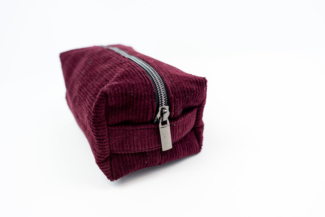 Medium Maroon Corduroy Boxy Bag