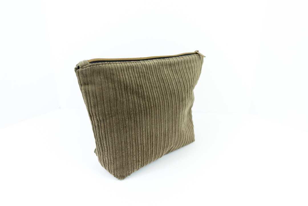 Medium Olive Green Corduroy Wedge Bag