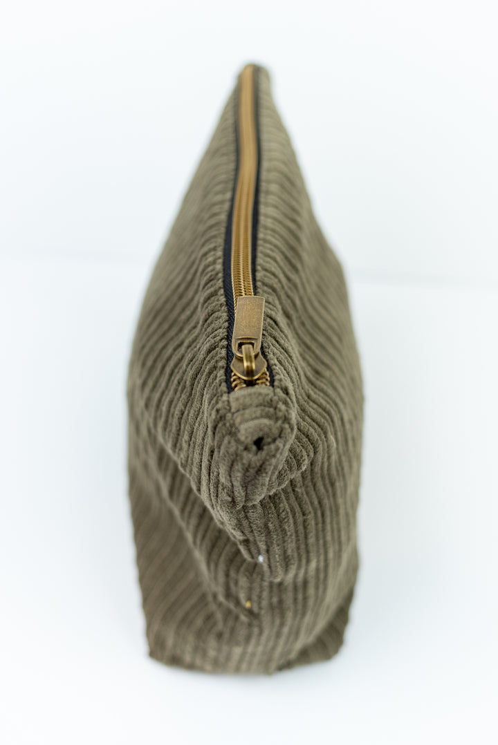 Medium Olive Green Corduroy Wedge Bag