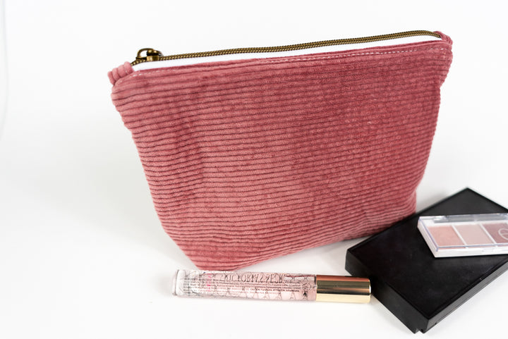 Small Pink Corduroy Wedge Bag