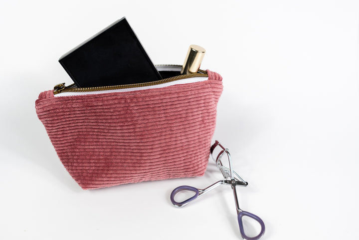 Small Wedge Bag -Pink Corduroy