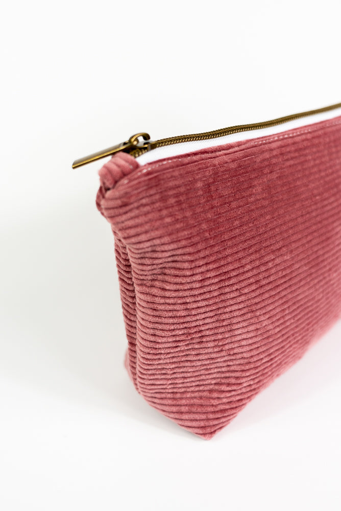 Medium Wedge Bag - Pink Corduroy