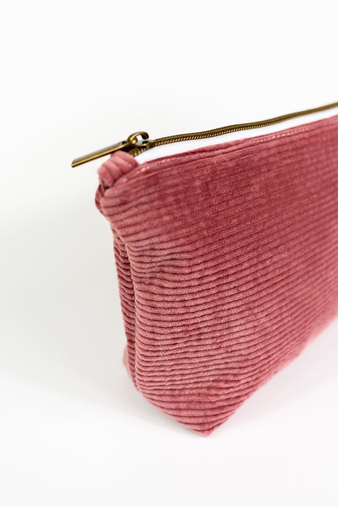 Small Pink Corduroy Wedge Bag