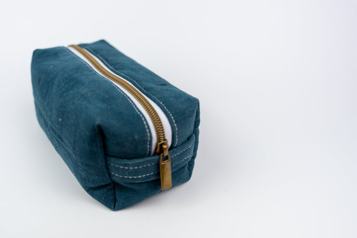 Medium Blue Corduroy Boxy Bag