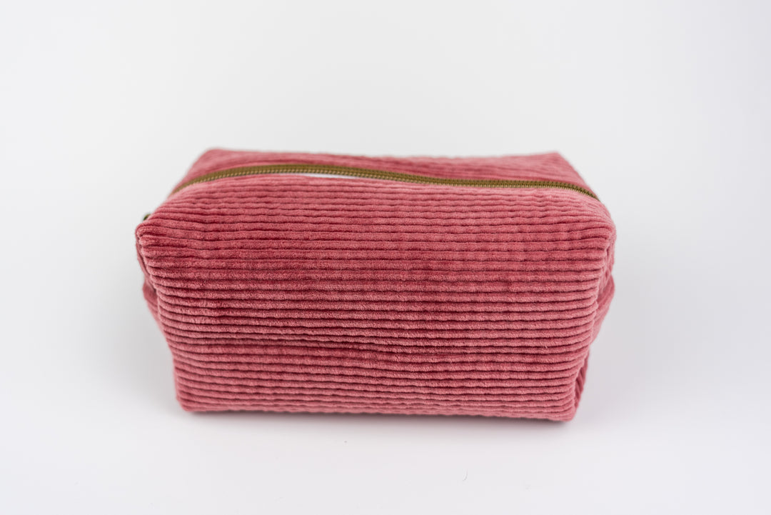 Medium Pink Corduroy Boxy Bag