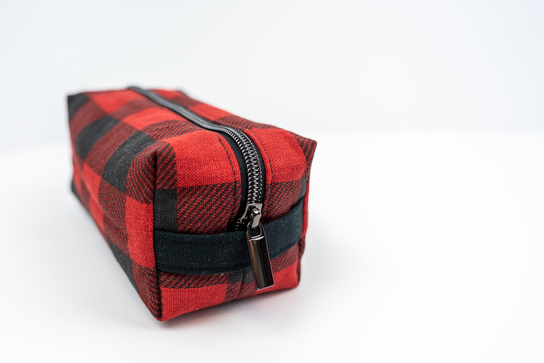 Medium Red & Black Buffalo Check Boxy Bag