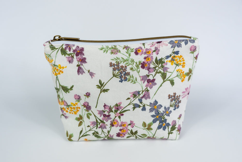 Small Watercolor Floral Wedge Bag