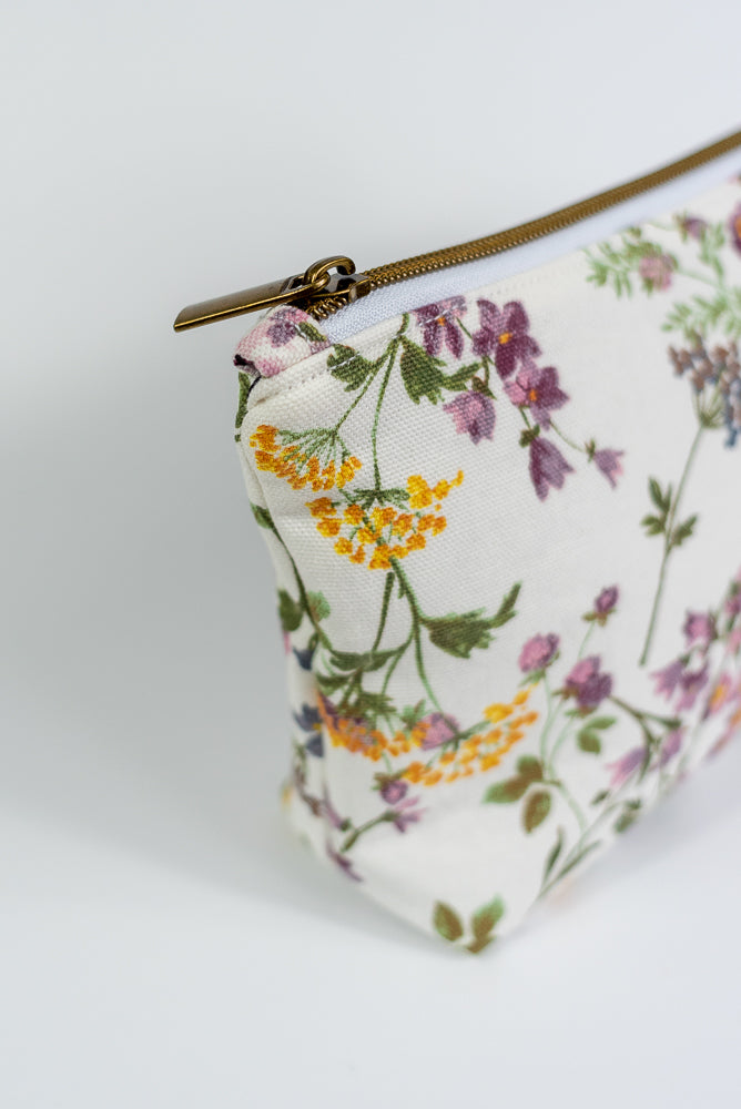Small Watercolor Floral Wedge Bag