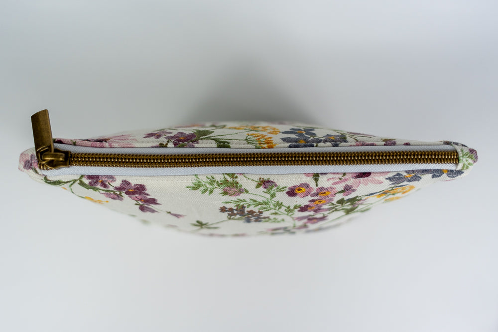 Small Watercolor Floral Wedge Bag